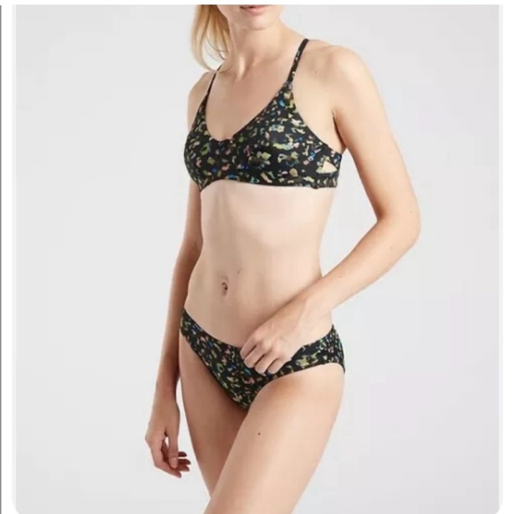 Athleta Black Leopard Triangle Bikini top